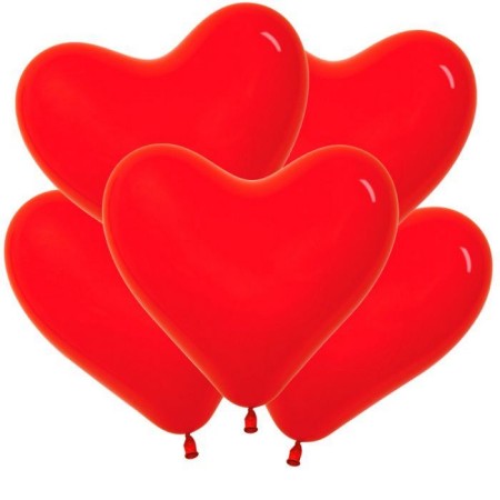 Shar Latex 11 "Heart" color is red, set of 50 pcs.
