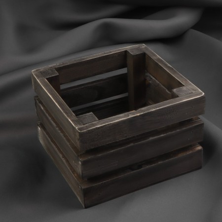 Needlework box, wooden, 15 × 15 × 10 cm, black color-1