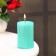 Candle-cylinder with faces, 5x7.5 cm, tiffany, metallic, 6 hours