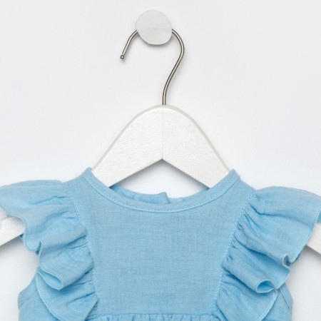 Body with ruffles crumb I am "Muslin", height 80-86 cm, blue color-1