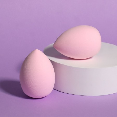 Makeup sponge, set - 2 pcs, 6 × 4 cm, increase when getting wet, pink color-5