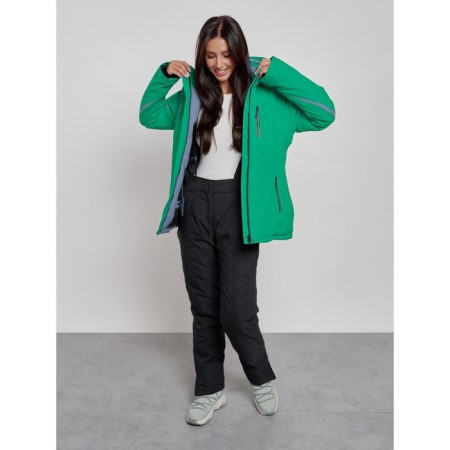 Ski jacket women's winter, size 46, green color-7