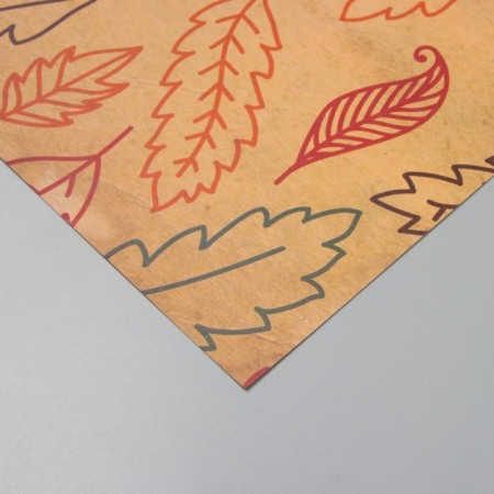 Scrapbooking paper bilateral "leaves and manuscript" density 180 grams set 5 pcs 30.5x32 cm 10-5
