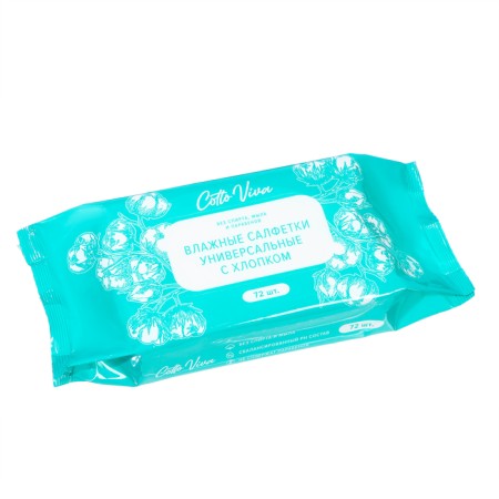 Wet Cottoviva napkins universal, with cotton, 72 pcs.-1