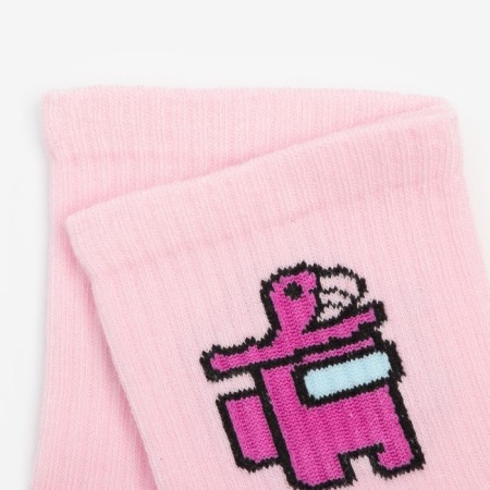 Children's socks "Among us", pink color, size 14 (23-25)-2