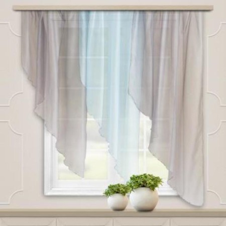 A set of curtains for the kitchen Witerra Malva 280x150cm, Gray, PE100%