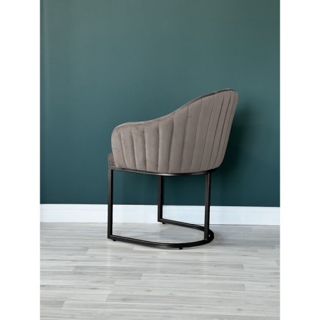 SHELL chair, 56 × 63 × 83 cm, gray color, black frame-1
