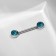 Piercing for the chest "bar", blue color in silver
