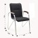 Chair click furniture "Samba" for visitors, black/nut, croak metal chrommized, eco -leather upholstery