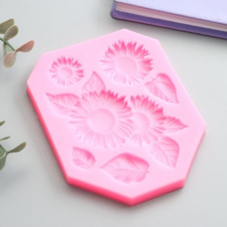 Mold Silicon "Sunflower" 6 items 1x9x11.3 cm-1