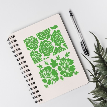 Plastic stencil "Flower buds" 21x29.7 cm-1