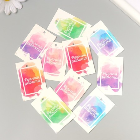 Cardboard Biro "Handmade. Watercolor" set 10 pcs (5 types) 4x6 cm-1