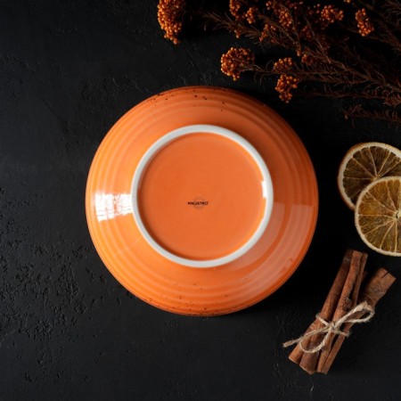 Porcelain deep Magistro "Cerera", 700 ml, D = 18.5 cm, Orange color-7