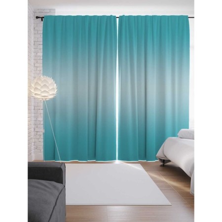 Photostes "turquoise transition", Saten, size 145x265 cm, 2 pcs