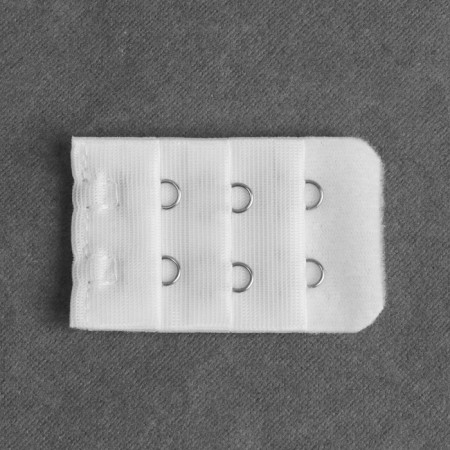 Flasp-updress for a bra, 3 rows 2 hooks, 3.2 × 5 cm, white color-1