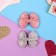 Hair clip "Bow" strip in polka dots, 5.5 cm, gray and pink