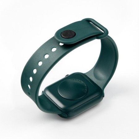 Electronic watch watches, D-3.7 cm, calendar, silicone strap, green-1