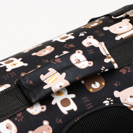 Bag - carrying for animals "Bear", black, size m, 40 x 21 x 27 cm-5