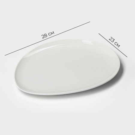 Porcelain Serving dish Magistro "Blanche", D = 28 cm, white color-1