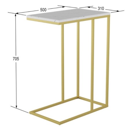 Class table "Agami Gold", 500 × 310 × 705 mm, color white marble-1