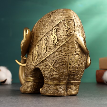 Figure "Elephant with symbols" 18x25x11cm, bronze-2