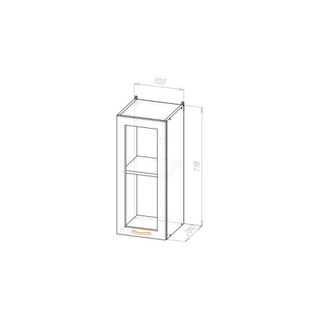 Cabinet hinged with a Noktyurn showcase 300x300x720 white/dark concrete/anthracite-1