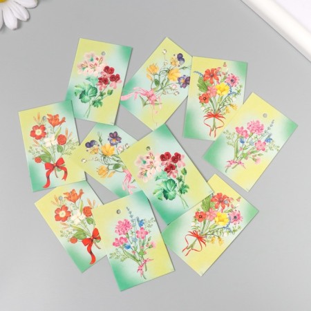 Cardboard "Flowers 15" set 10 pcs (5 types) 4x6 cm-1