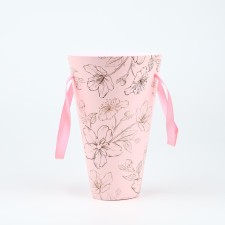 Package for flowers conical round folding on the tapes 