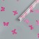 Film for flowers "butterflies" pink+white 0.7 x 8.2 m, 40 mkm