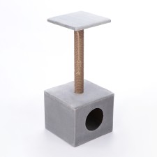 Cat House with Cube Cube, with a site and a toy, 35 x 30 x 85 cm, a mix of flowers