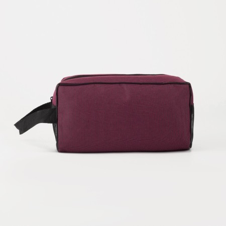 Cosmetic bag with lightning, burgundy color-1
