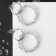 Earrings with rhinestones "Flash" two circles, white color in silver