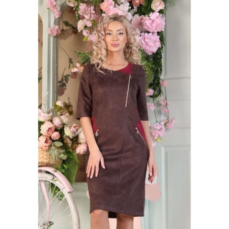 Women's dress, size 56, brown color-5