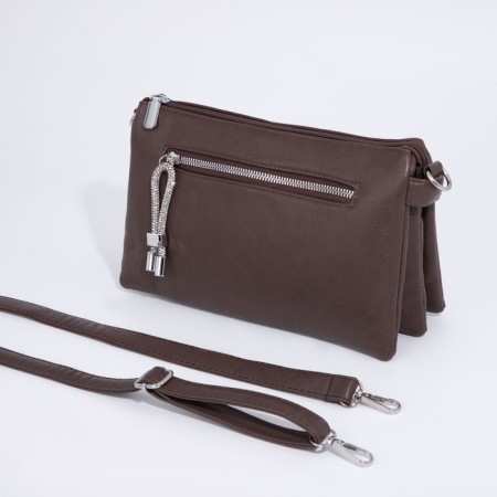 Cross-Bodi Bag on a zipper, brown color-3