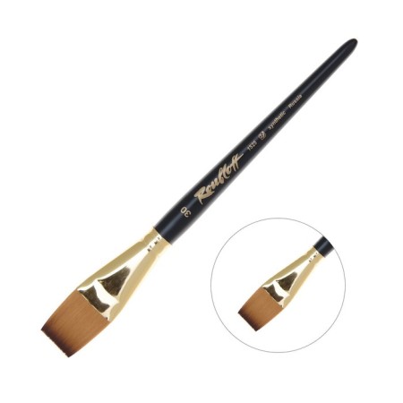 RUBLOFF brush synthetics, imitation column, flat, series 1S25 No. 30, short black matte handle, yellow clip