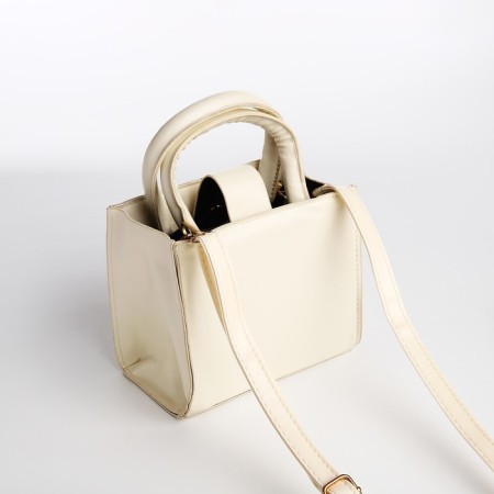 Bag Female Tout with zipper, milk color-1