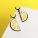 Earrings plastic "Vivien" lemons, yellow-white color