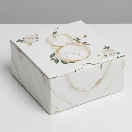 Box Gift team, packaging, “March 8”, 15 x 15 x 7 cm-1