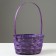 Wicker basket, d21 x 10/34 cm, purple, bamboo