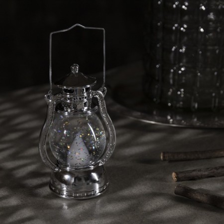 LED figure "Silver Lantern" 8 × 13 × 7 cm, plastic, batteries AG13x3, glow warm white-2