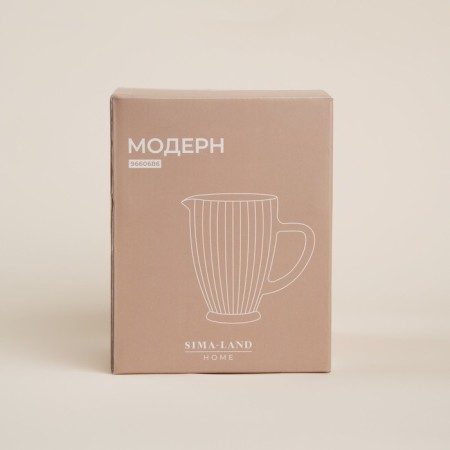 Glass jug Sl Home "Modern", 1.2 l, 19.5 × 13 × 18.5 cm, pink color-4