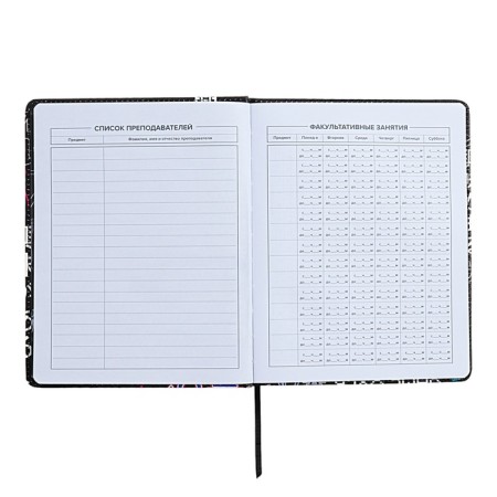 Universal Diary Grade 1-11, 48 sheets of "cyberism", solid cover of artificial leather, lies, universal cheat sheet, block 80 g/m2-4