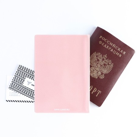 Cover for passport, PVC, peach color-4