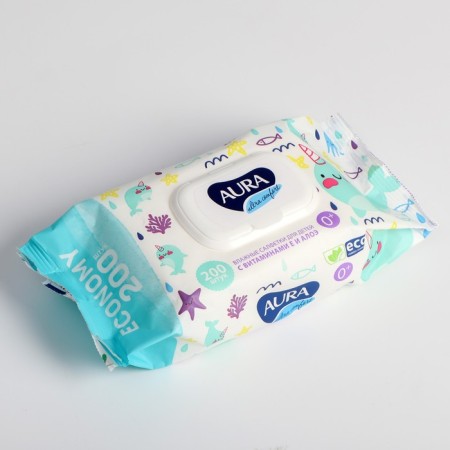 Wet Aura Ultra Comfort napkins, for children, 200 pcs.-7