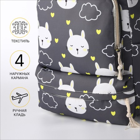 A backpack with a zipper, bag, cosmetic bag, gray color-2