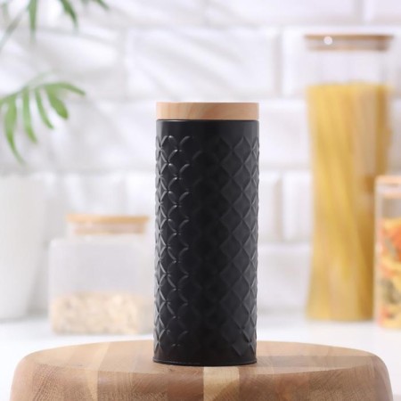 Bank for bulk products "Scandy", 790 ml, 19 × 7.5 cm, black color