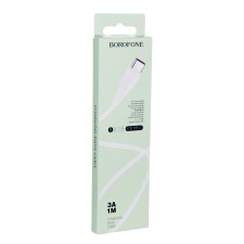 Кабель Borofone BX18, Type-C - USB, 3 А, 1 м, PVC оплётка, белый
