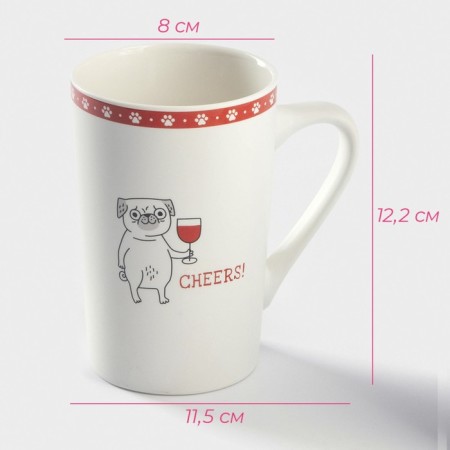 Porcelain shade “Thursday is little Friday”, 380 ml, white color-2