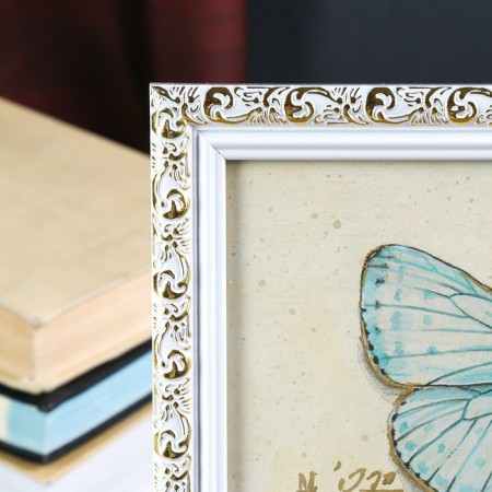 Photo frame plastic 20x25 cm "Valentine" white with a gold drawing 28x23 cm-2
