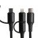 Cable 2 in 1, Type-C-Type-C/Lightning, 60 W, 3 A, Fabric Fabric, 1 meter, black